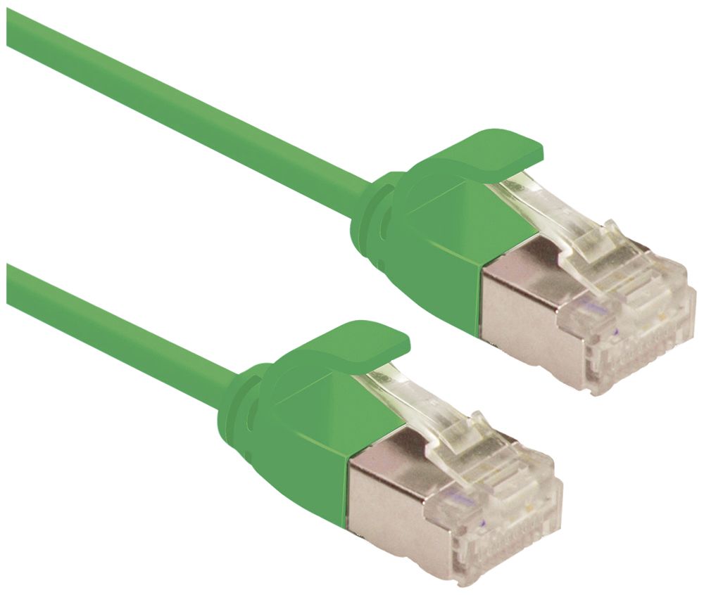 Câble patch RJ45 ROLINE slim, cat.6A (TIA) U/FTP, AWG32, LSZH vert, 2m
