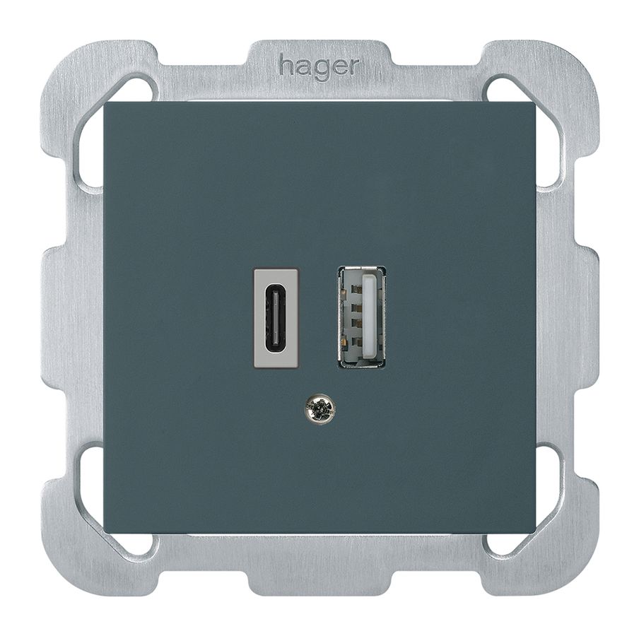 Prise de charge USB ENC kallysto 18W PD 1×type A 1×type C a.plaque fix. an