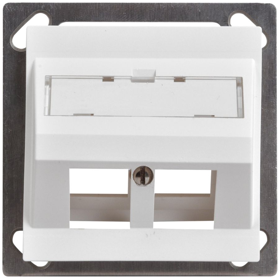 EB-Montageset Keystone Dätwyler weiss 2×, Edue, schräg, 70×70mm