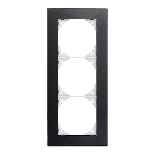 Abdeckrahmen EDIZIOdue prestige 3×1 glas schwarz