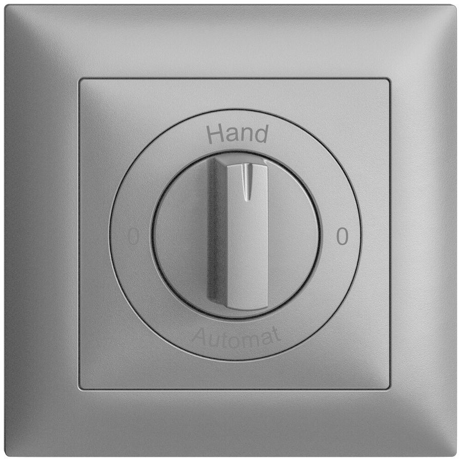 Frontset 0-Hand-0-Automat EDIZIOdue silver 88×88mm für Drehschalter
