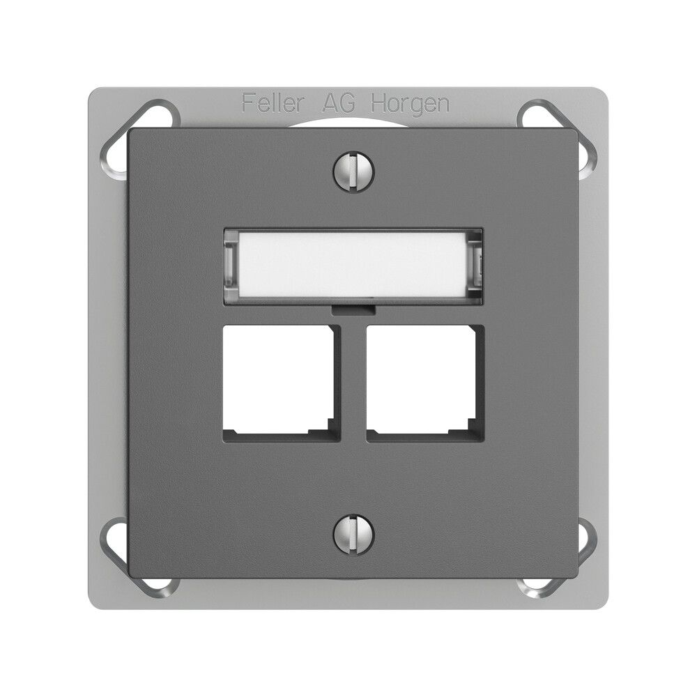 EB-Montageset S-One EDIZIOdue FM.TE für 2×RJ45 gerade, dunkelgrau