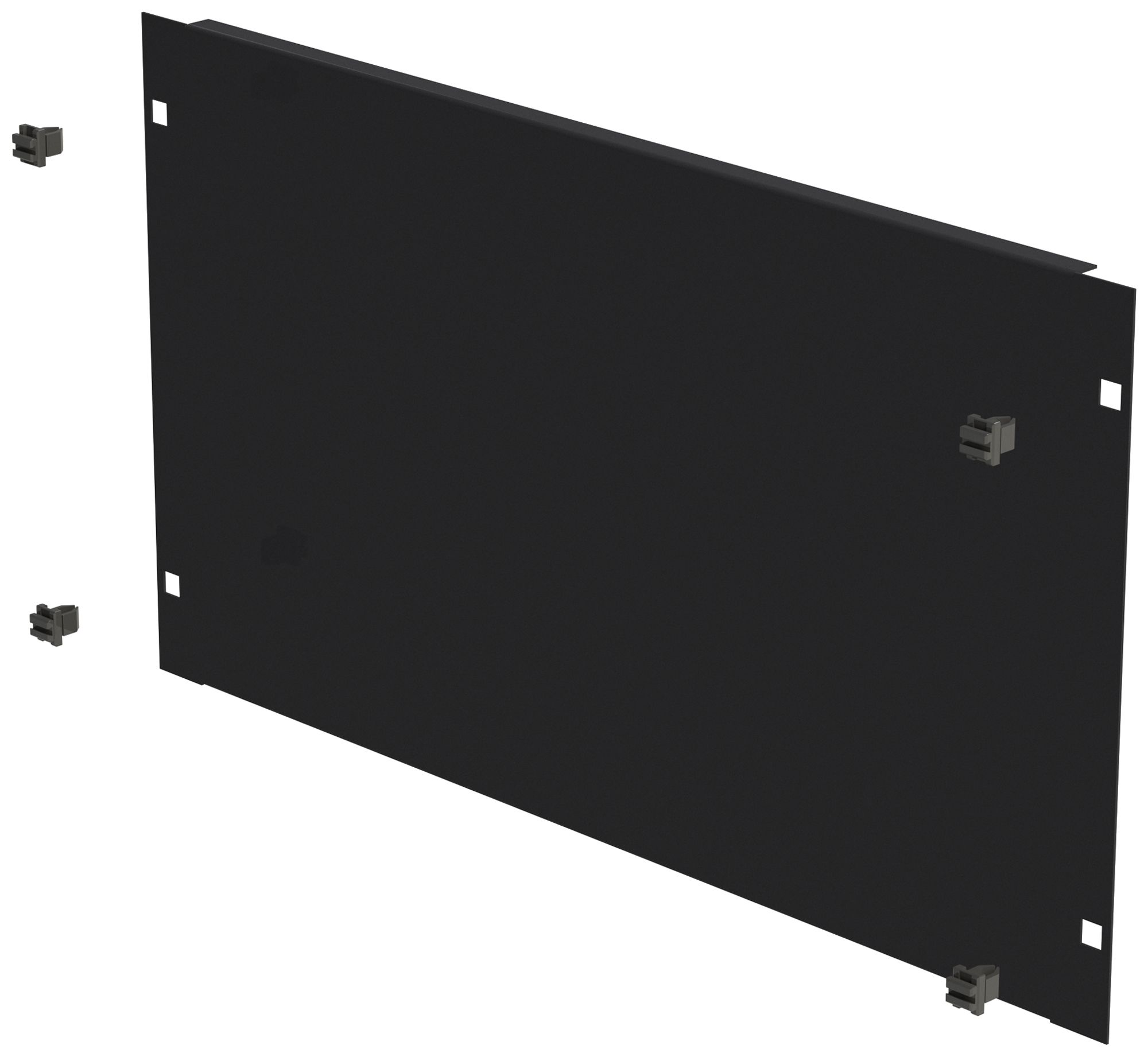 Plaque d'obturation 19" fermeture rapide 6UM Stahl noir