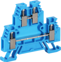 Morsetto di passaggio componibile Woertz 0.5…4mm² 32A 500V vite 2×2 DIN 35mm bl