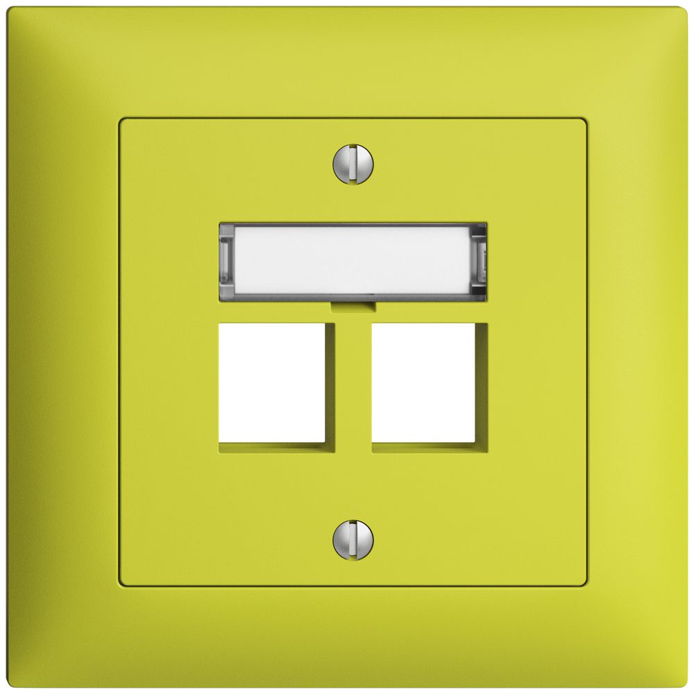 Kit de montage ENC EDIZIOdue FMI, sortie droite, pour 2×Keystone, lemon