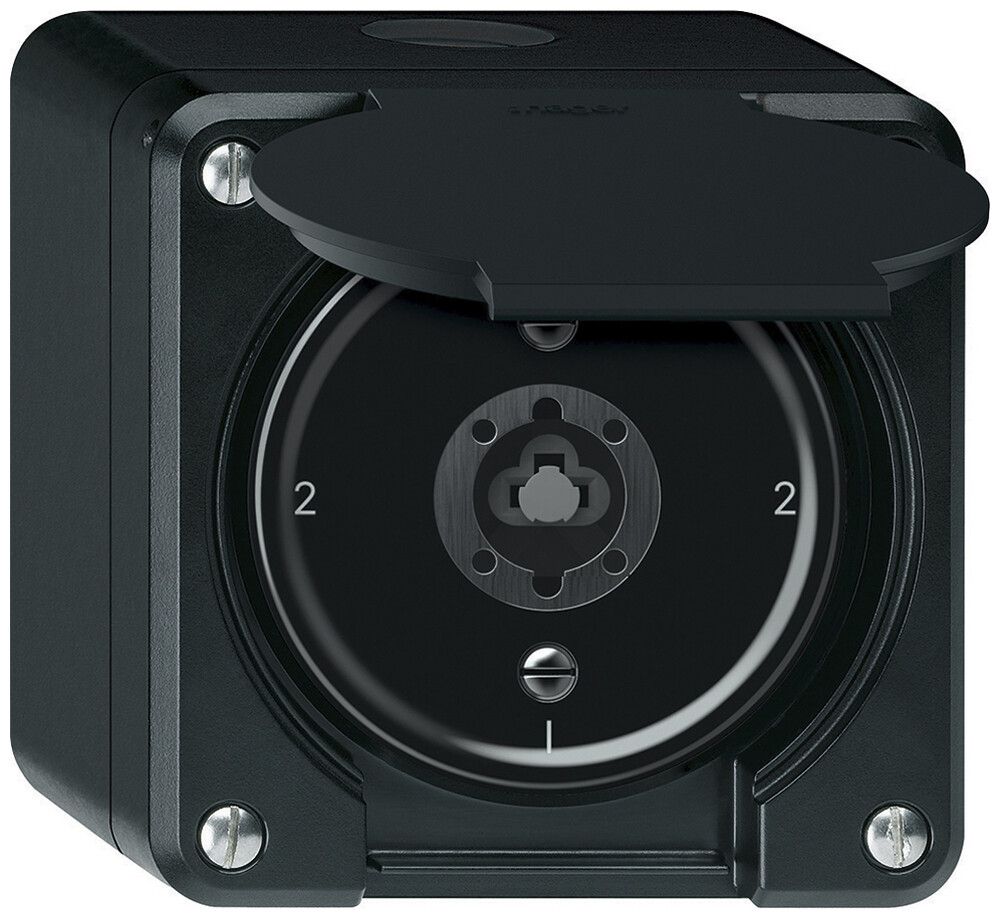 AP-Schlüsselschalter robusto Wechselschalter 16A 250V 86×86mm schwarz