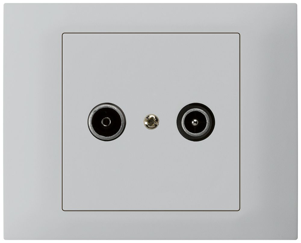 EB-Antennendose kallysto TV-R 14dB Durchgangsdose hellgrau