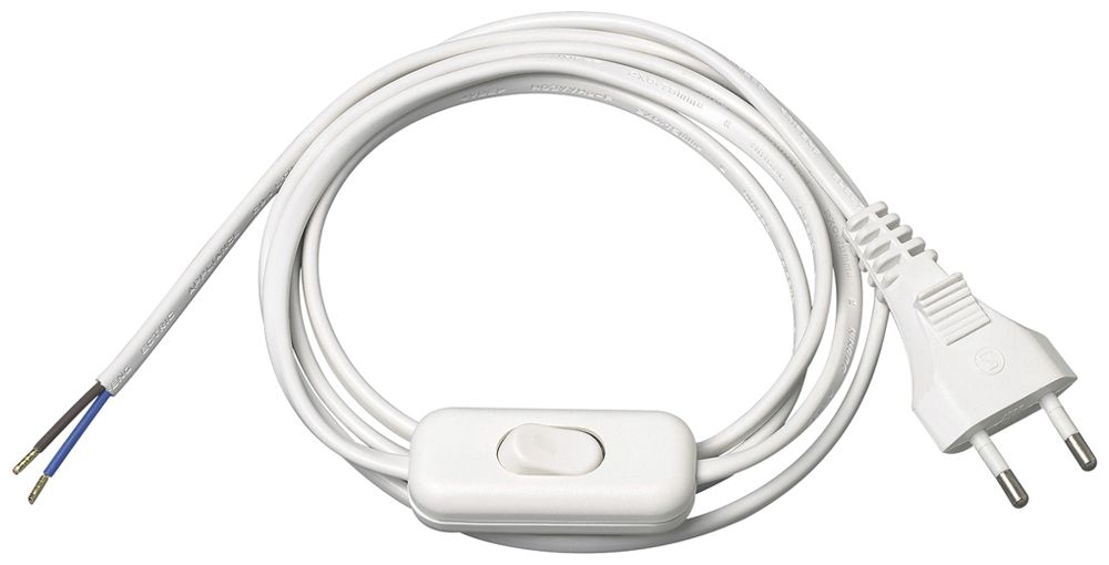 Anschlusskabel Brennenstuhl 2×0.75mm² CEE7/16/frei m.Schalter 1.5m ws