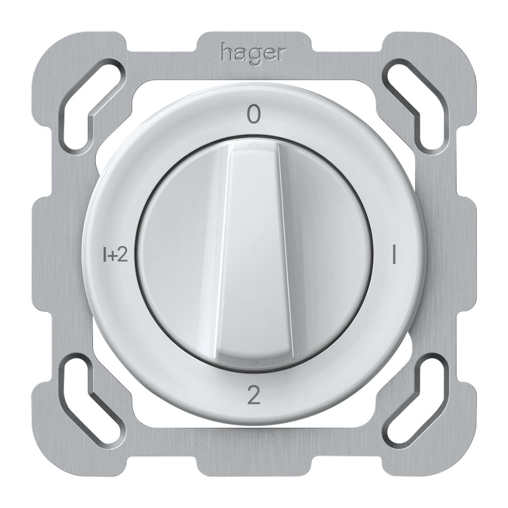 Interrupteur rotatif ENC origin commut.série 1/1L 16A 250V 0-1-2-1+2 77×77mm bc