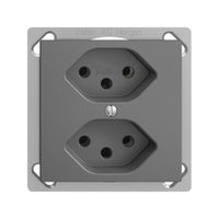 EB-Steckdose EDIZIOdue 2×T13 dunkelgrau