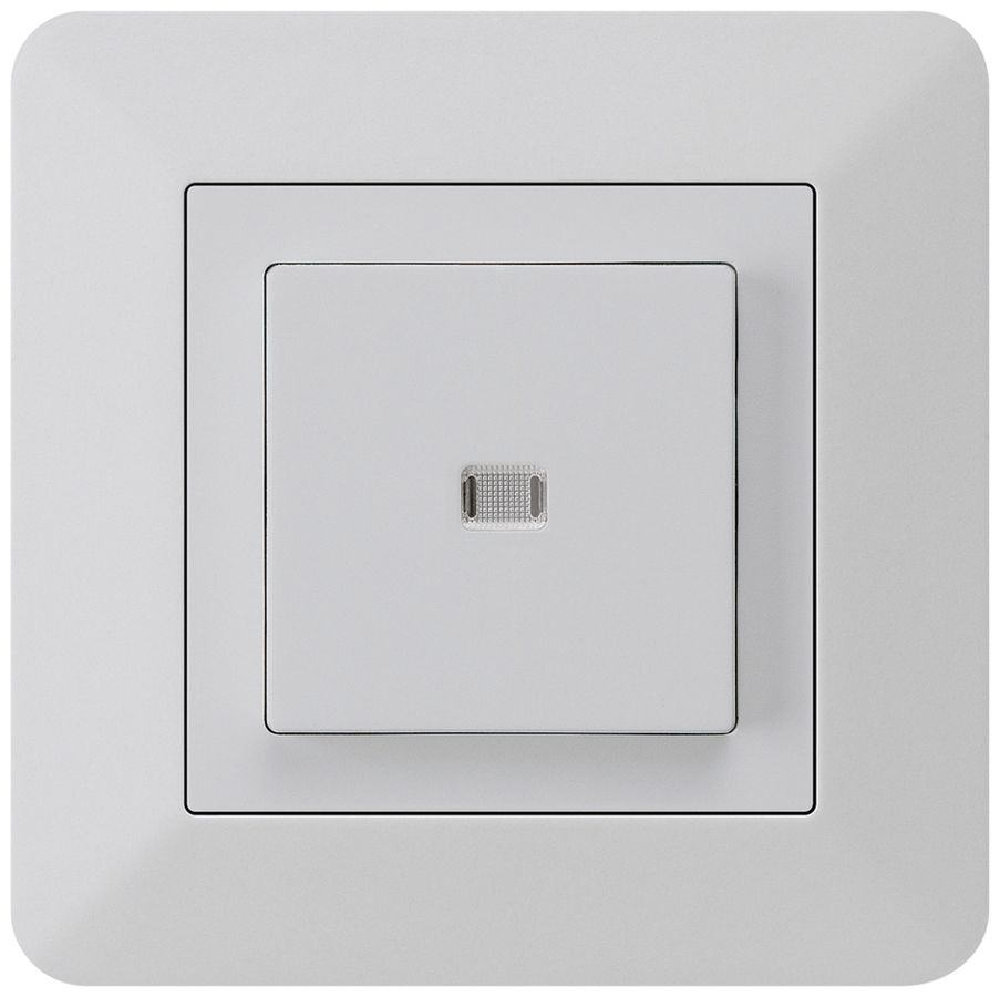 Interrupteur poussoir lumineux ENC kallysto.trend 3/1P gris clair