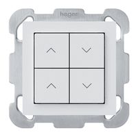 UP-KNX-Storentaster Hager BA kallysto B 4-fach 77×77mm weiss