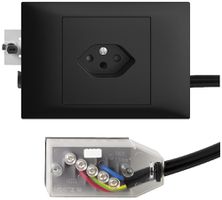 EB-Steckdose EDIZIOdue T13 L1 45…69mm schwarz für Flachkabel Technofil