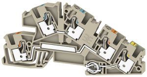 Installations-Reihenklemme Weidmüller AITB 4 BB N-L-PE PUSH IN 3 Etagen