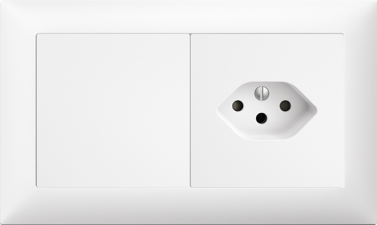 UP-Kombination Edue 1x2, Blindabdeckung  + Steckdose T13 ws