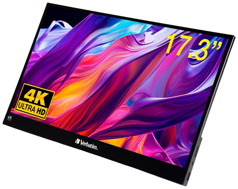 Bildschirm Verbatim 17.3" IPS 4K UHD 3840×2160px Touchscreen schwarz