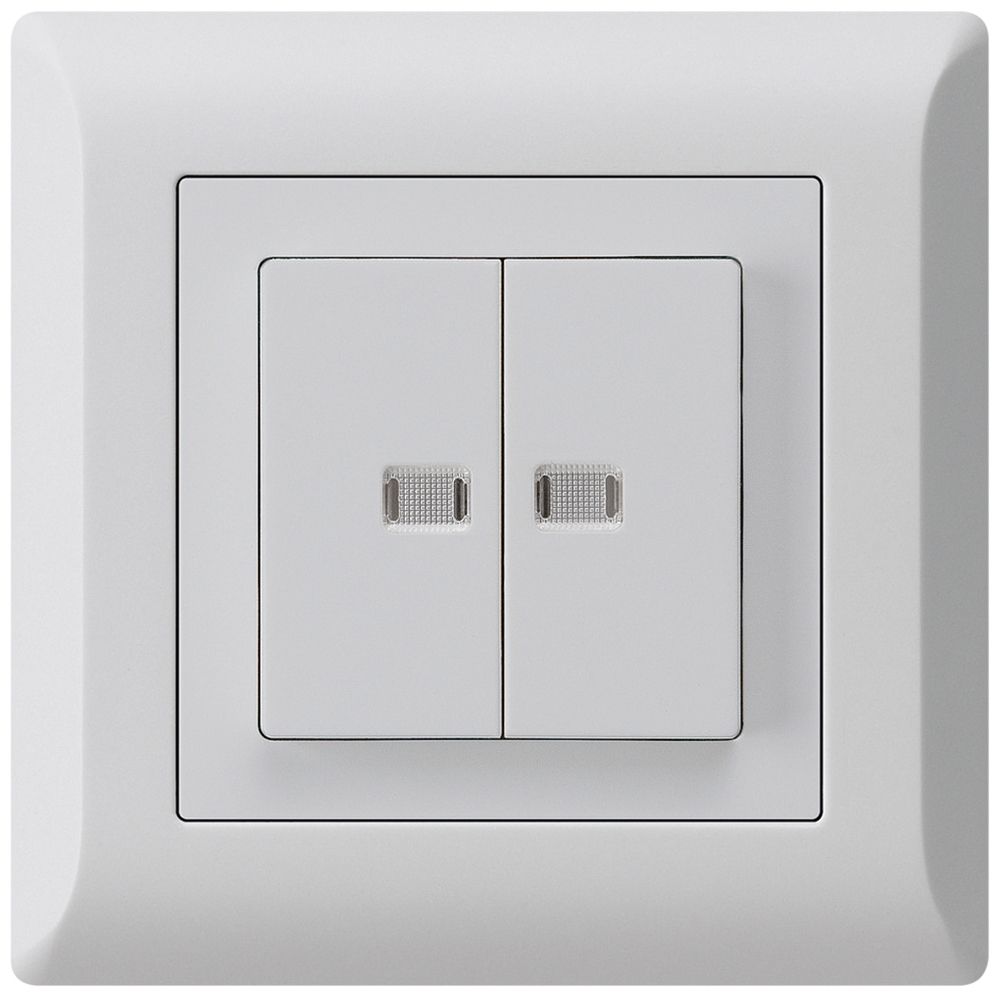 UP-Leuchtdruckschalter kallysto.line 1/3+3/1 mit 2 Linsen hellgrau