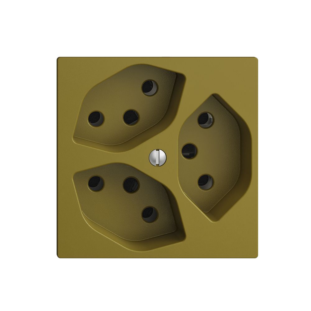 UP-Steckdose EDIZIOdue 3×T13 olive