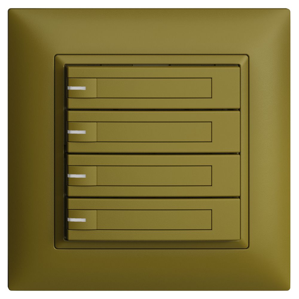 UP-KNX-Taster RGB EDUE FMI, 250mW, m.RGB-LED, m.Papier., 4×Taste, 1×Tastenb., ov