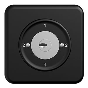 UP-Drehschalter STANDARDdue 3/2L schwarz mit Sicherheitsschloss