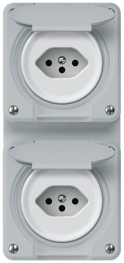 UP-Kombination robusto 2×Steckdose T13 86×146mm grau