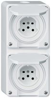 AP-Kombination Hager robusto I-I vertikal Typ 15+Typ 15, weiss