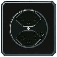 UP-Steckdose basico 2×Typ 13/1 schwarz mit Kinderschutz