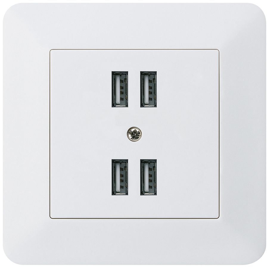 Prise ENC 4×USB kallysto.trend 2400mA blanc