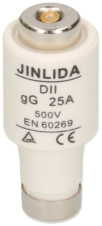 D-Sicherung MAX HAURI DT-II 25A gelb 500V träg 50 KA gG Ø21×48mm 5 Stück