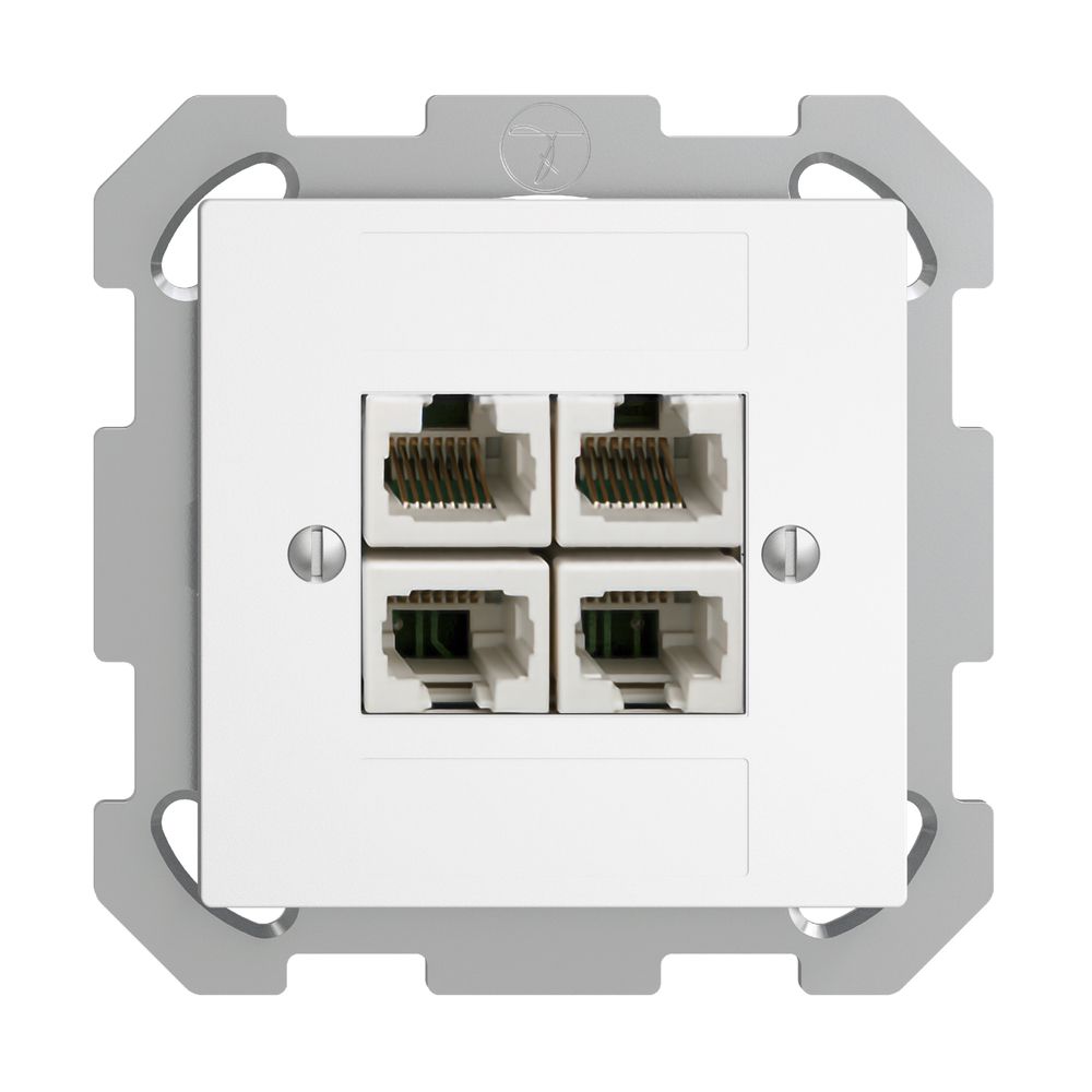 Prise ENC 4×RJ45/u 4P sép.EDIZIOdue blanc ITplus