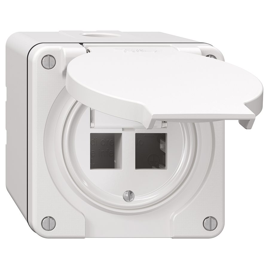 Kit de montage NAP Feller freenet, pour sortie droite, double, blanc