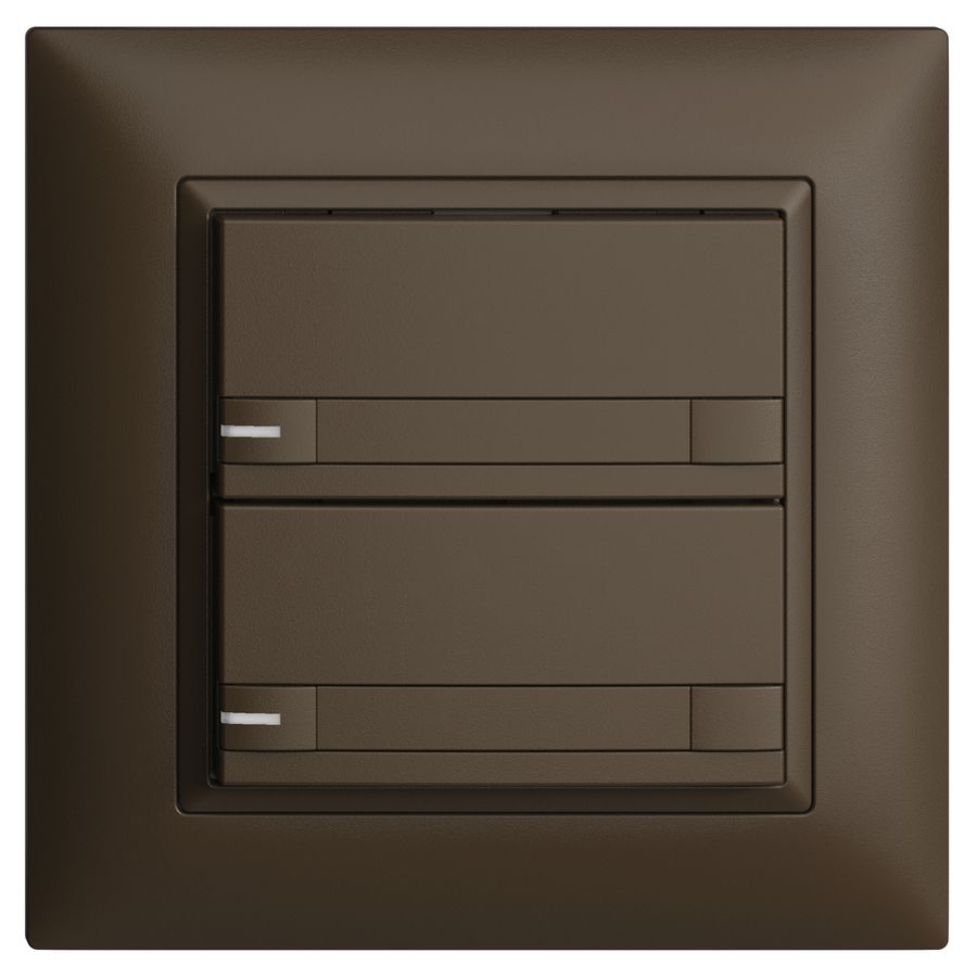 UP-KNX-Taster RGB EDUE FMI, 250mW, m.RGB-LED, m.Papier, 2×Taste, 2×Tastenb., cof