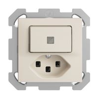 UP-Leuchtkombination 6/1L+T23 crema, KS EDIZIOdue mit Linse, LED gelb