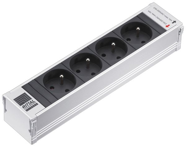 Stromverteiler Rittal DK 7856.120 250mm 4×CEE7/5 230V 16A