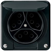 UP-Steckdose robusto 3×Typ 13 schwarz für Kombination