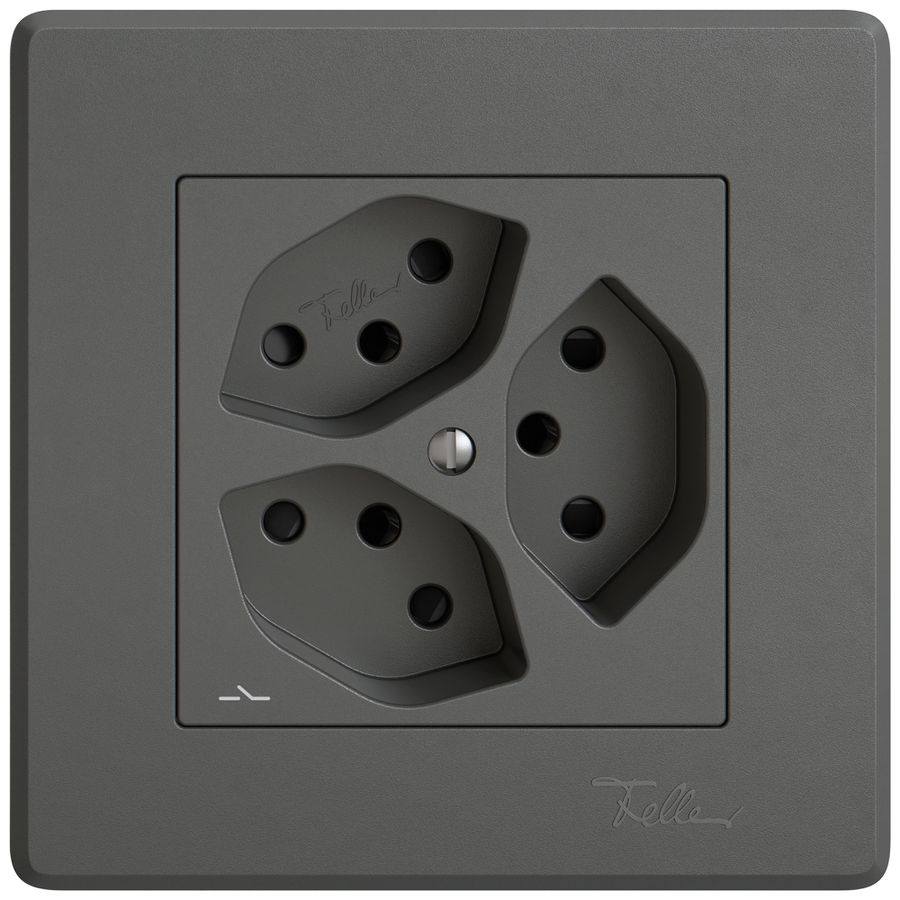 Prise ENC EDIZIO.liv SNAPFIX® 3×T13 1×S avec shutter grf