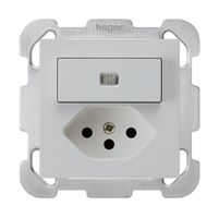 Combinazione luminosa INC A-R/1P+T13 grigio chiaro kallysto piastra di fissaggio