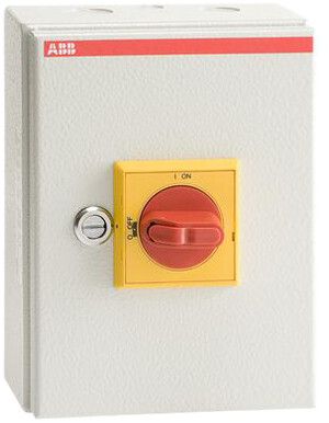Interrutorre di sicurezza AP ABB 4-poli 38 A 400V grigio chiaro/rosso/giallo