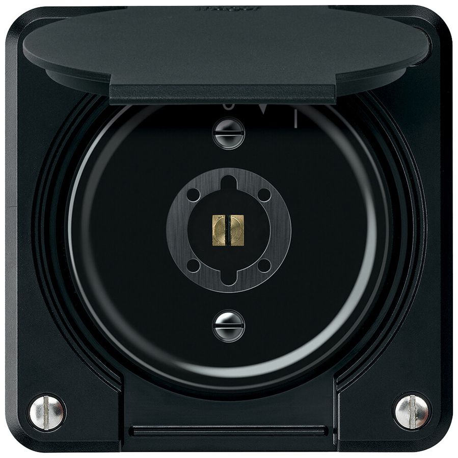 UP-Schlüsselschwenktaster robusto 1P 1NO 20A 250V 86×86mm schwarz