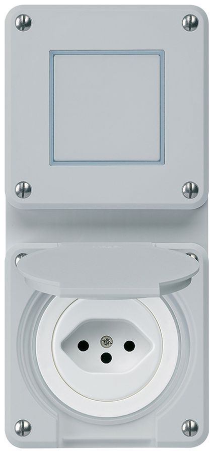 UP-Kombination Hager robusto I-I vertikal 3/1L+Typ 13, grau