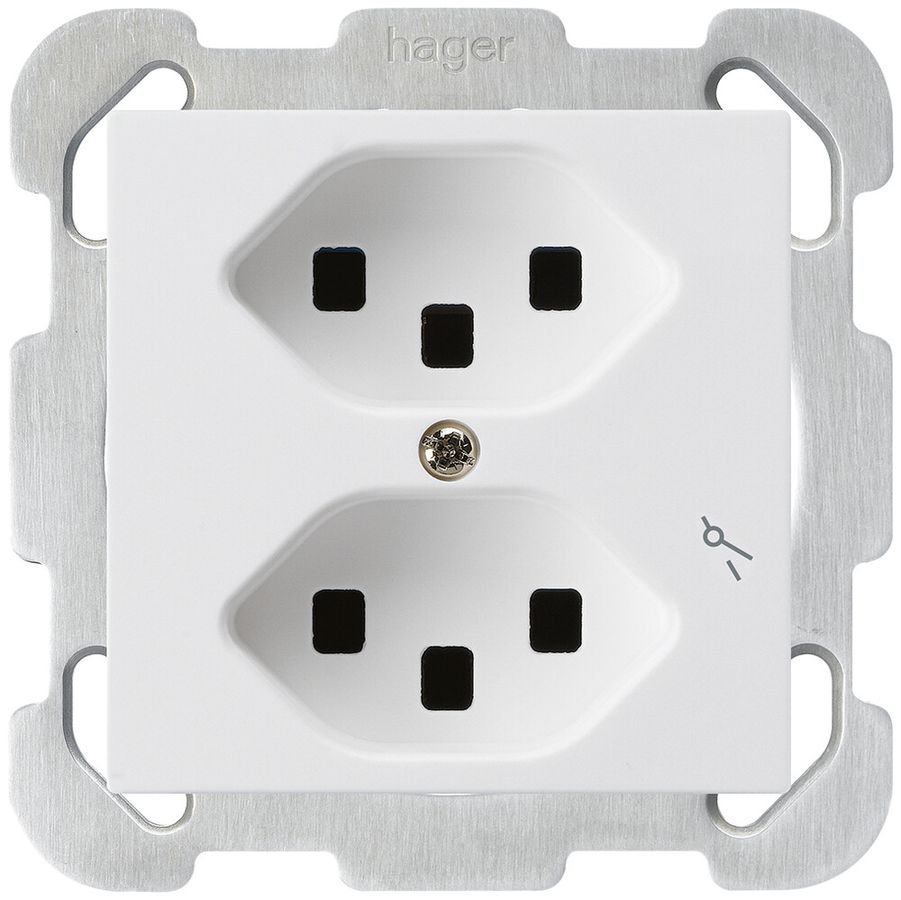 Presa INC Hager kallysto 2×T23 1×S B bianco ultra