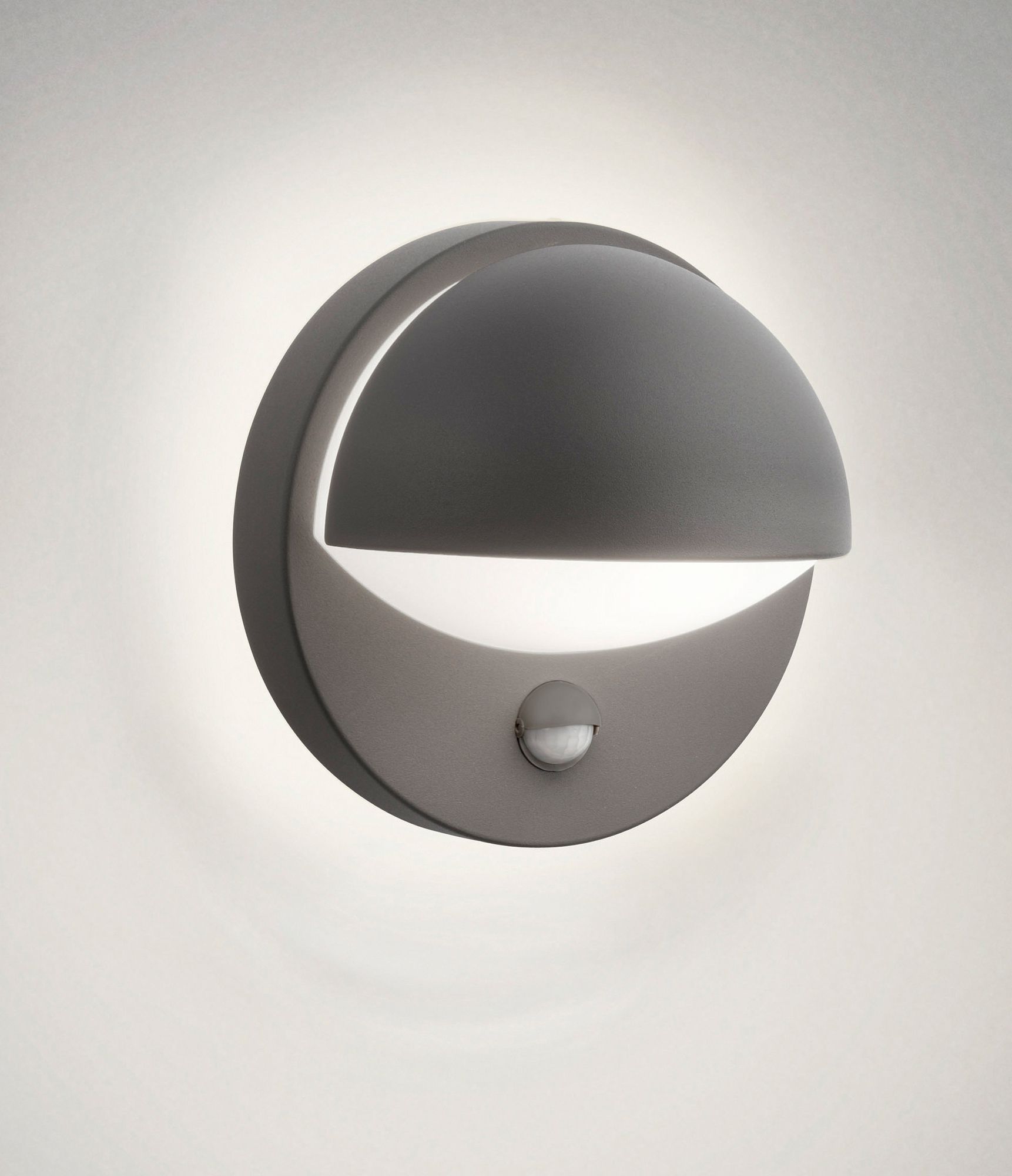 Applique Philips June PIR E27 1×12W IP44 195×135mm anthracite