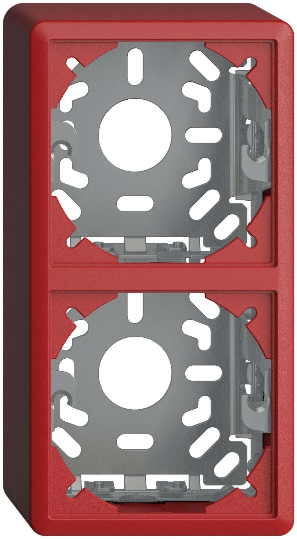 Cappa con piastra di base 2×54mm per combinazione FX verticale/orizzontale berry