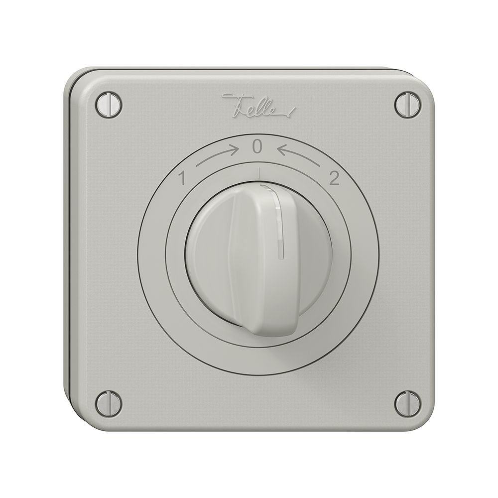 NUP-Schwenktaster NEVO, mit Drehgriff, KS, 1->0<-2, lichtgrau