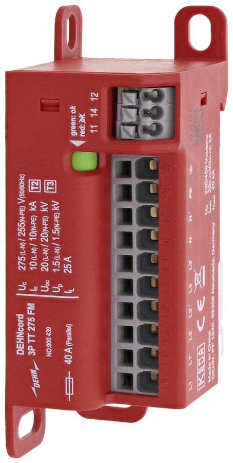 Parasurtension DEHN/elvatec SE DCOR 3P TT 275 FM, TN-S, TT, 230V 10kA