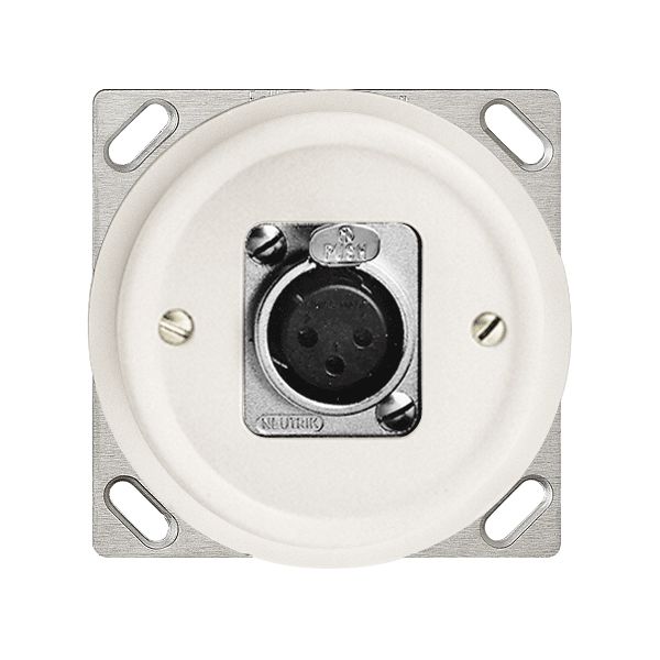 Prise INC XLR 3P blanc, avec douille 3P