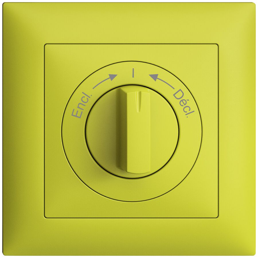 Frontset EDIZIOdue Encl.->I<-Décl. lemon 88×88mm für Schwenktaster