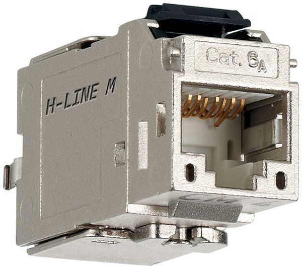Anschlussmodul H-LINE M RJ45 Kat.6A/s ISO/IEC Keystone, silber, 12 Stk