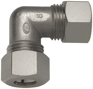 Schraubverbinder Flury PA 72 für Draht Ø8mm, Messing vernickelt, L-90°