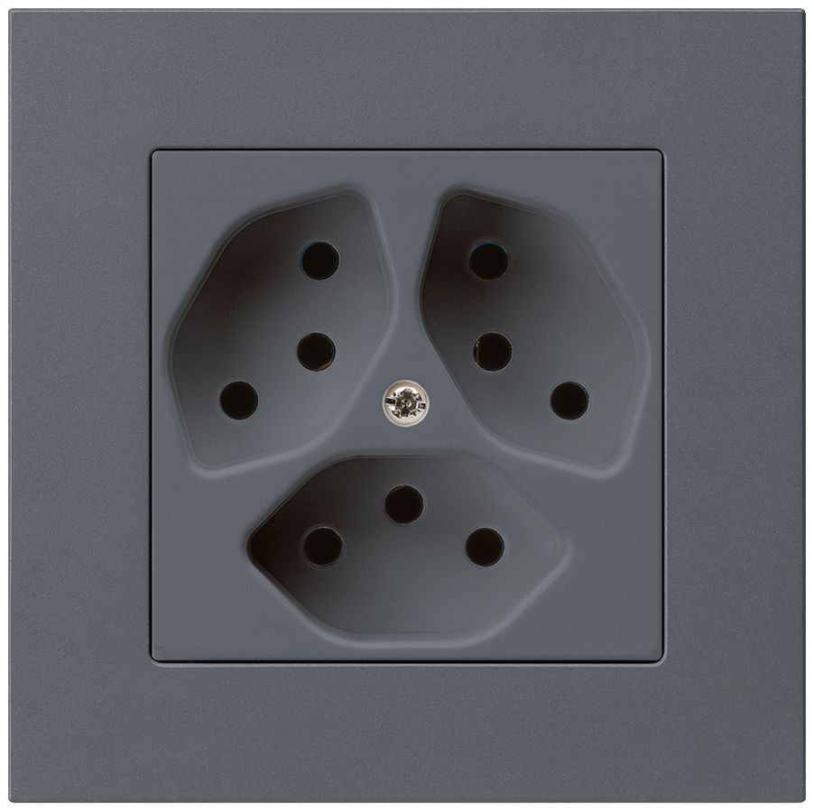 UP-Steckdose kallysto.pro 3×T13 anthrazit mit Kinderschutz